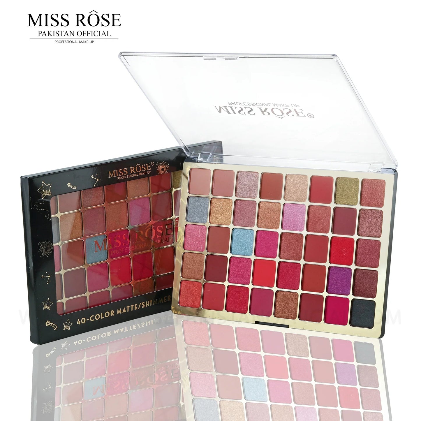 Miss Rose 40-Color Matte/Shimmer Eyeshadow