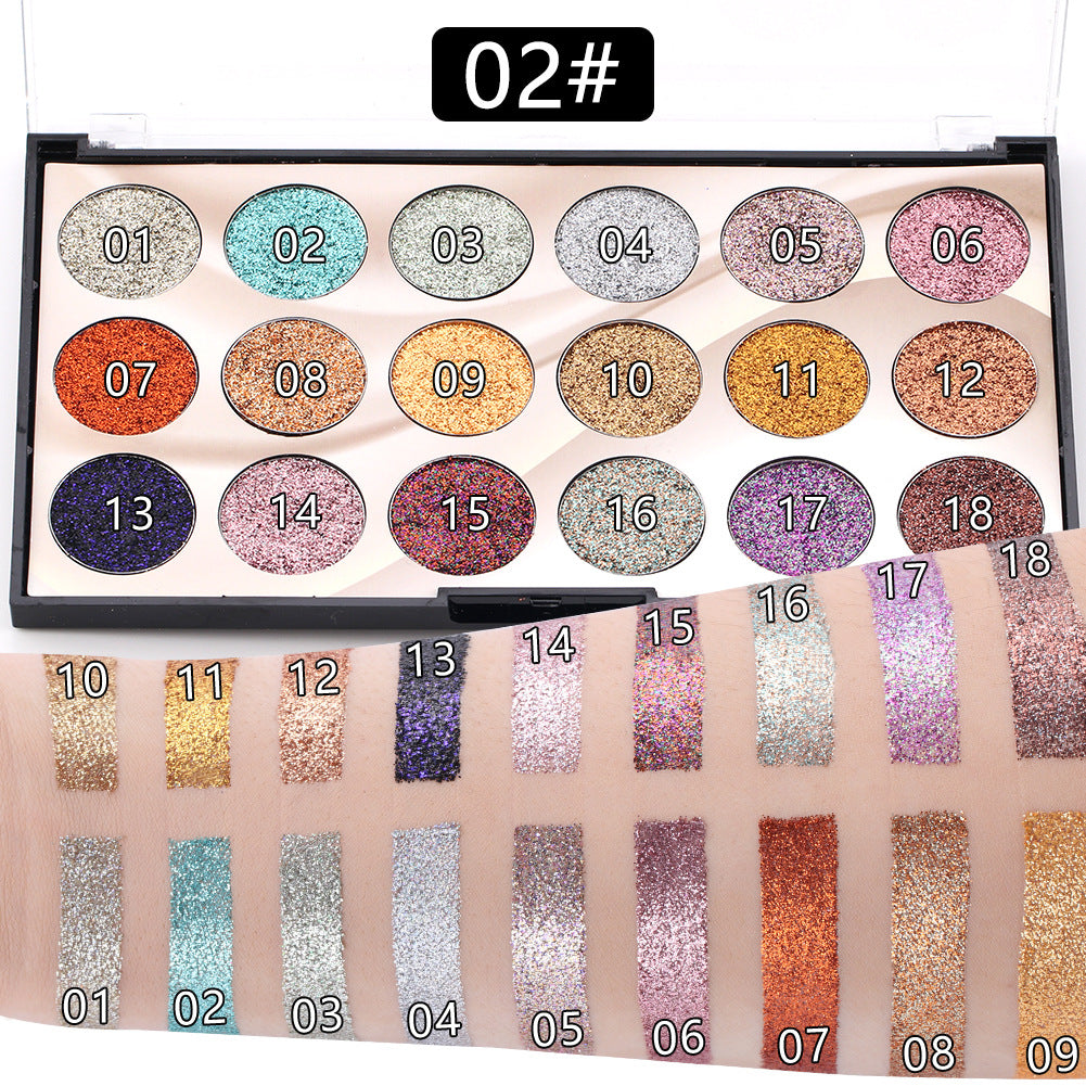 Miss Rose 18-Color Sequin Glitter Eyeshadow Palette