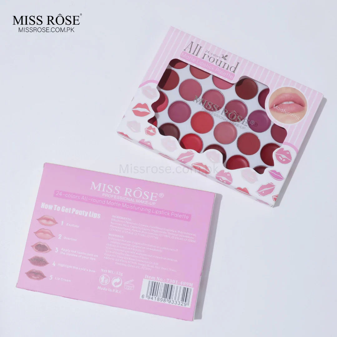 Miss Rose 24-Color All-Round Matte Lip Palette