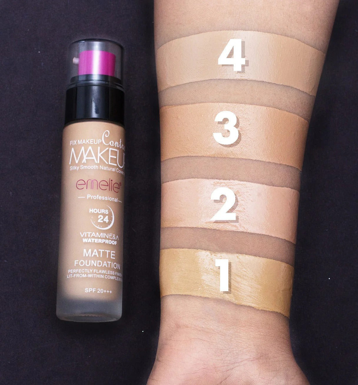 emelie 24H Matte Foundation with Vitamin E & A
