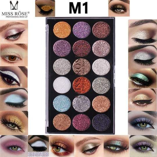 Miss Rose 18-Color Sequin Glitter Eyeshadow Palette