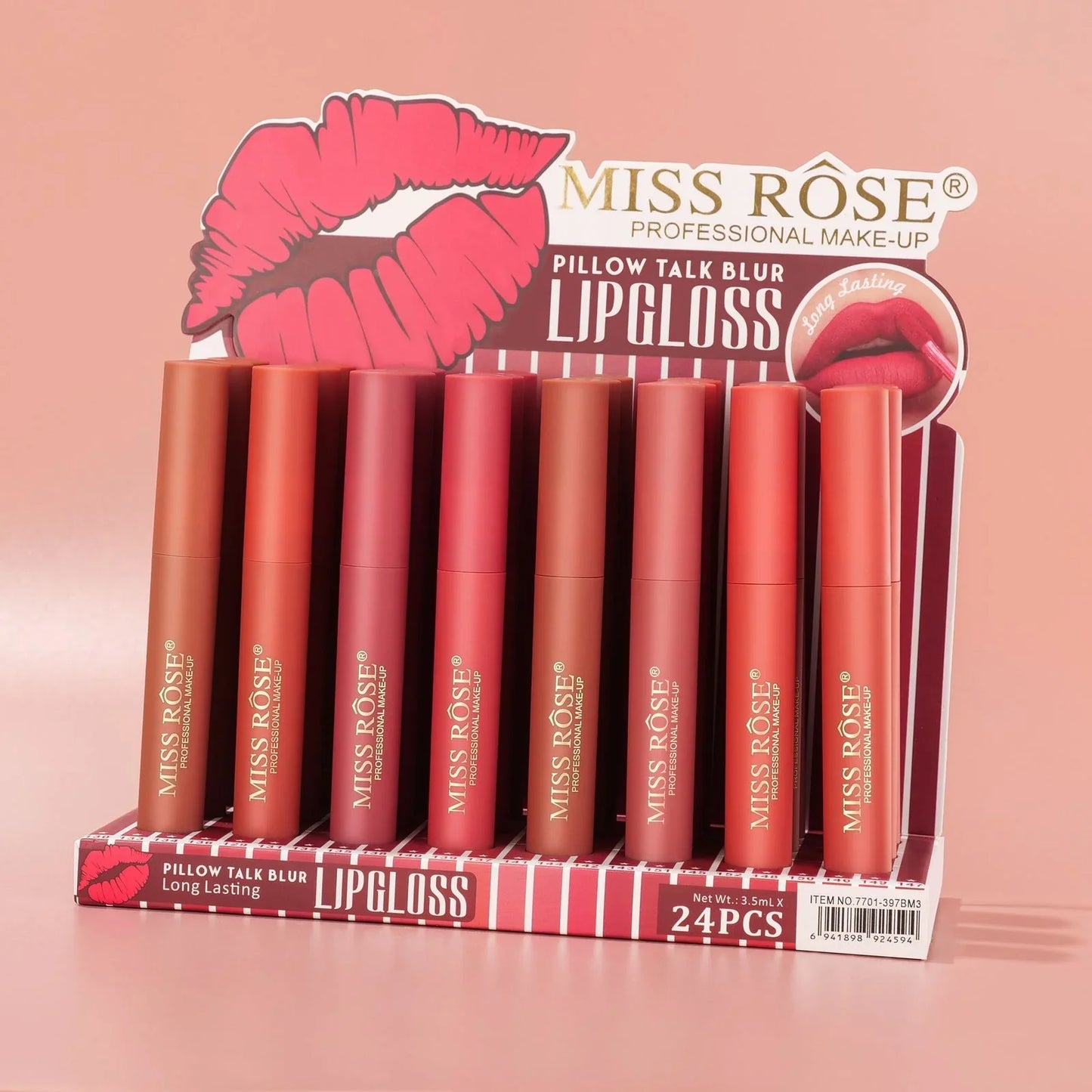 Miss Rose Hydramatte Pillow Talk Lip Gloss Set – 8pcs Long Lasting Matte Finish