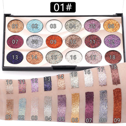 Miss Rose 18-Color Sequin Glitter Eyeshadow Palette
