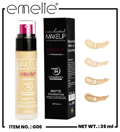 emelie 24H Matte Foundation with Vitamin E & A